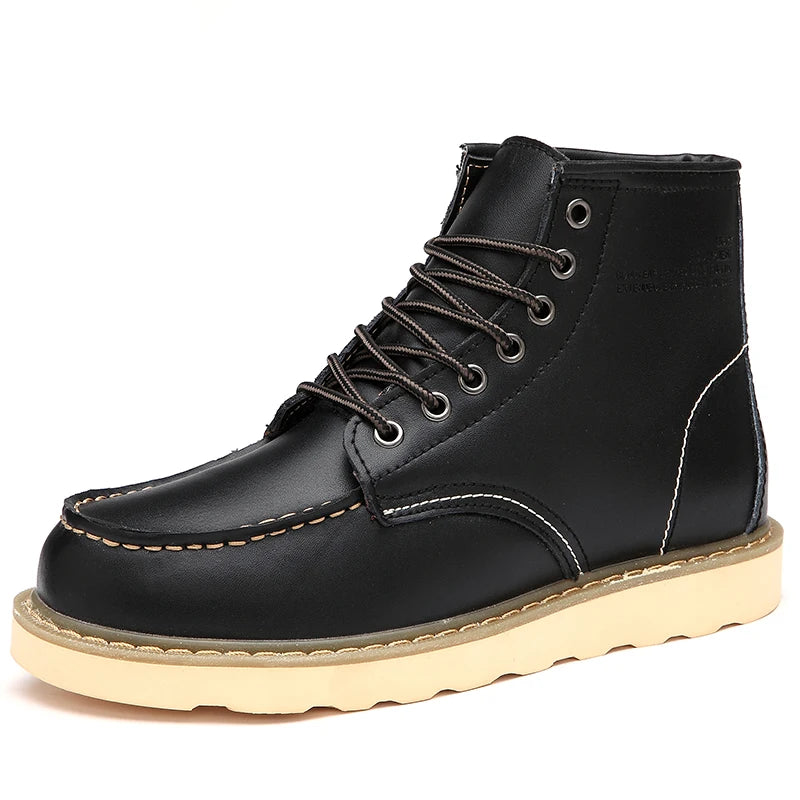 Genuine Leather Men Desert Boots , Men  High Quality Soft Sole  Lace Up Boots - ghoddosh.com