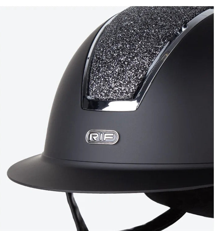 Diamond-Encrusted large brim equestrian helmet  / Adjustable riding cap