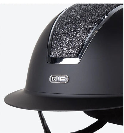 Diamond-Encrusted large brim equestrian helmet  / Adjustable riding cap