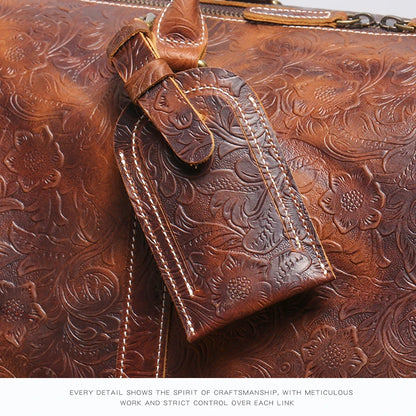 Vintage Embossed Handbag Leather Bag Large  Ghoddosh 