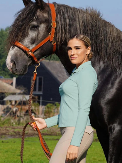 Burgundy Horse Riding T-Shirt / Women Soft Equestrian Long Sleeve Tops / Available in colors - Ghoddosh.com