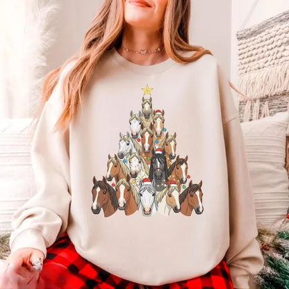 Ten Thousand Horses Christmas Sweatshirt / Cute Holiday  Western Christmas Cowboy Hoodie - ghoddosh.com
