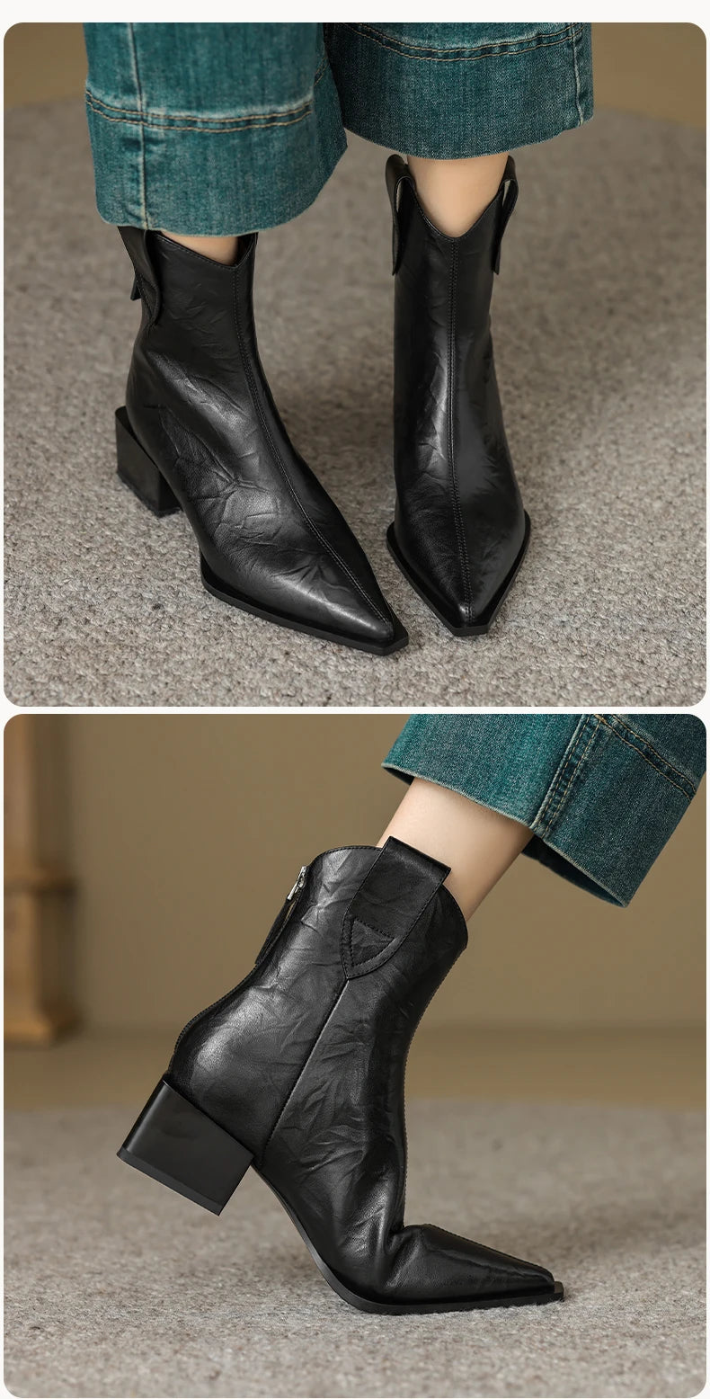 2025 Pointed Toe Women Western Cowgirl Boots - Ghoddosh