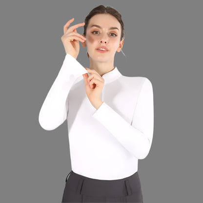 White Horse Riding  Woman long Sleeve T-Shirt