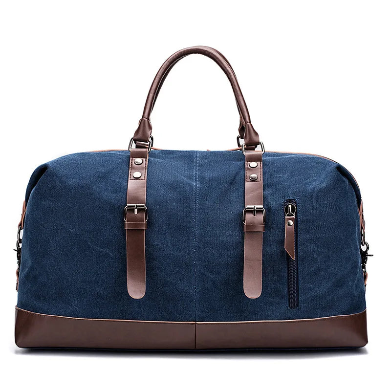 Men PU Leather Outdoor Luggage  Bag Large Capacity Shoulder Equestrian bag . Ghoddosh