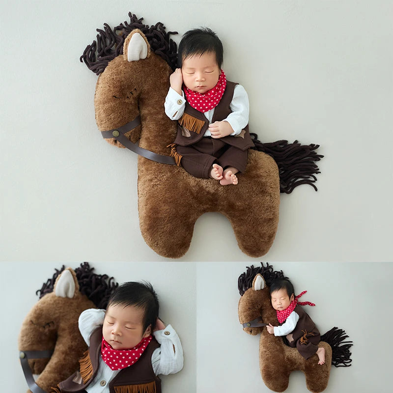 Child sleeping on a plush horse toy  @ ghoddosh.com