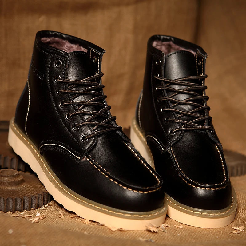 Genuine Leather Men Desert Boots , Men  High Quality Soft Sole  Lace Up Boots - ghoddosh.com