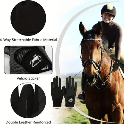 Horse Riding Gloves / Women Mesh Breathable Lightweight with Comfortable Grip .Ghoddosh 