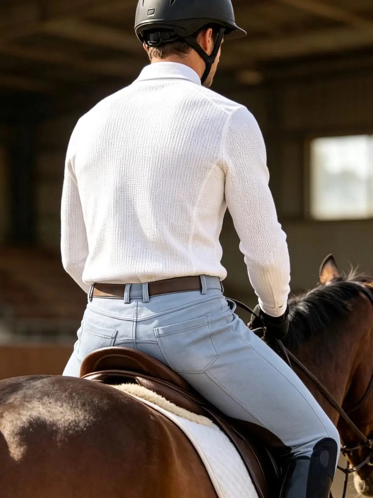 Men's Professional Equestrian Riding Pants - Full Silicone Grip Quick-Dry Breeches @ ghoddosh.com