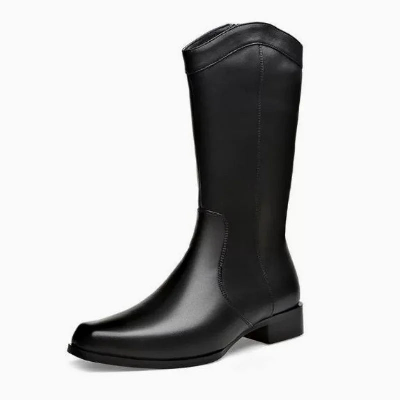 Men's Genuine Leather High Boots – Winter Plush Lining Riding Boots @ ghoddosh.com