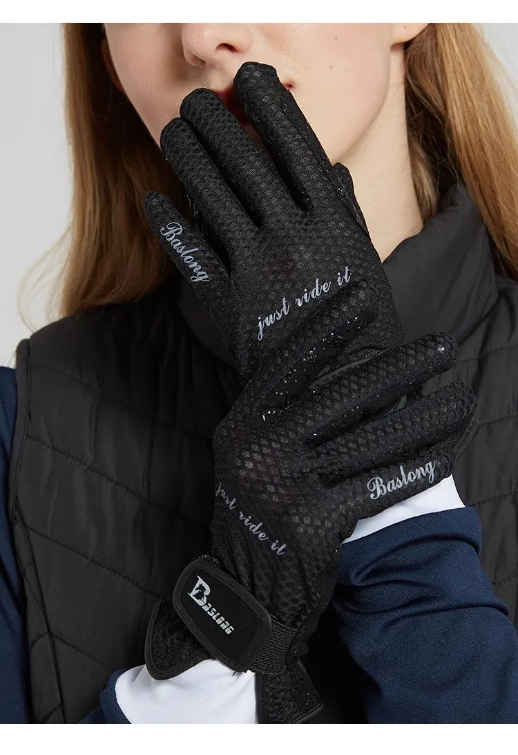 Unisex  Equestrian Gloves / Men's and Women's Riding  Hand-Centered Silicone Non-Slip Breathable Gloves . Ghoddosh 