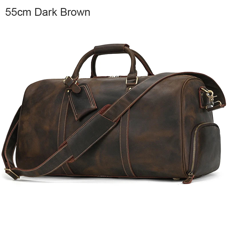 Luxury Genuine cow Leather Equipment Travel Bag - Ghoddosh 