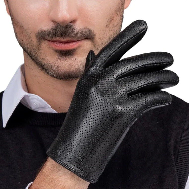 Genuine Leather Men Gloves / Breathable ,thin ,silk lining and Touchscreen Friendly @ghoddos.com