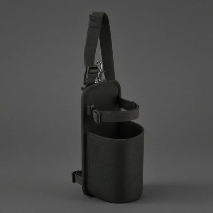 Horse Saddle Water Bottle Holder with Metal Buckle – Black Nylon Equestrian Drink Pouch for Trail Riding. @ ghoddosh.com