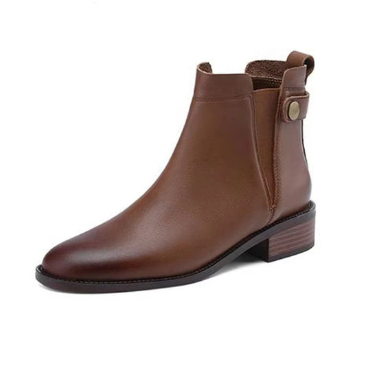 Men’s Genuine Leather Chelsea Ankle Boots — Durable Round-Toe, Elastic Gusset,- Ghoddosh