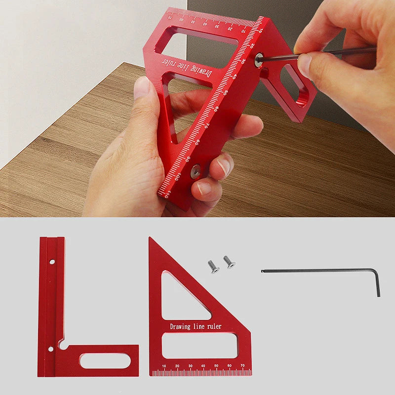 High Precision Woodworking Square: Aluminum Miter Triangle Ruler @ ghoddosh.com