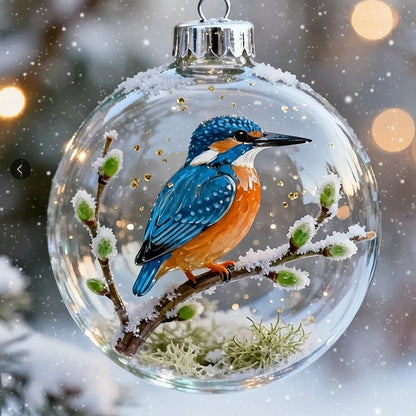 Nature's Birds Clear Christmas Ornament, Hummingbird Christmas Tree Ornaments @ghoddosh.com