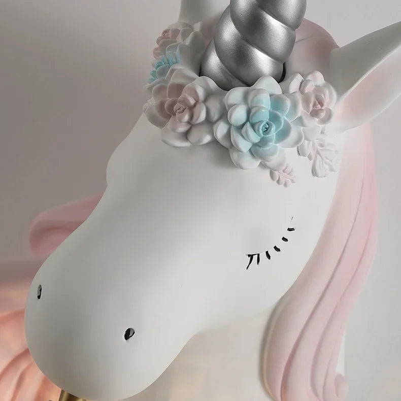 Modern Unicorn Wall Mounted Light – Creative Children's Bedroom Décor & Bedside Reading Sconce @ ghoddosh.com