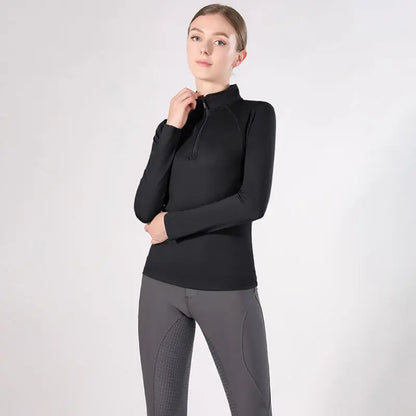Western Zipper Horseback , Long Sleeve  Equestrian Tops