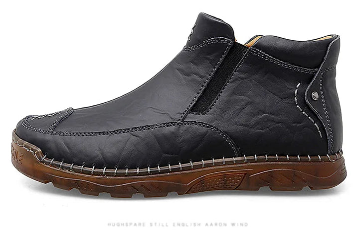 British Style  Comfortable Leather Ankle Boots For Him @ghoddosh.com