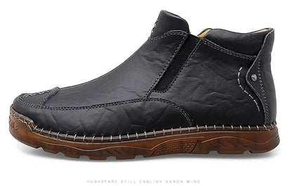 British Style  Comfortable Leather Ankle Boots For Him @ghoddosh.com