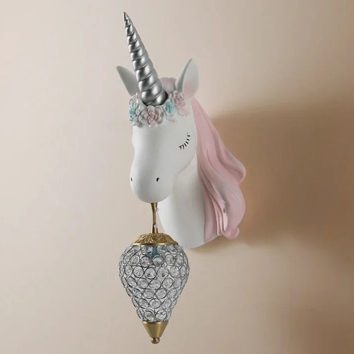 Modern Unicorn Wall Mounted Light – Creative Children's Bedroom Décor & Bedside Reading Sconce @ ghoddosh.com