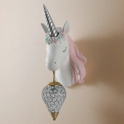 Modern Unicorn Wall Mounted Light – Creative Children's Bedroom Décor & Bedside Reading Sconce @ ghoddosh.com