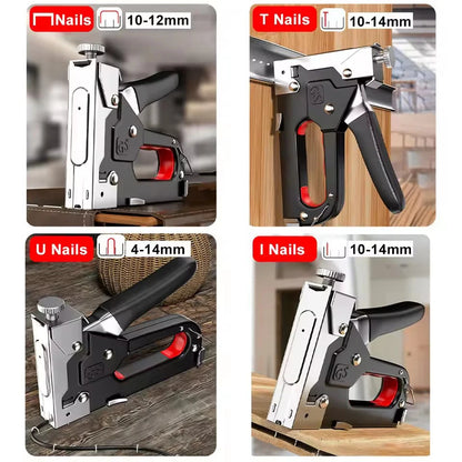 Heavy Duty 4-in-1 Staple Gun for Upholstery, DIY & Carpentry – Manual Nail Gun with 800 Staples @ ghoddosh.com