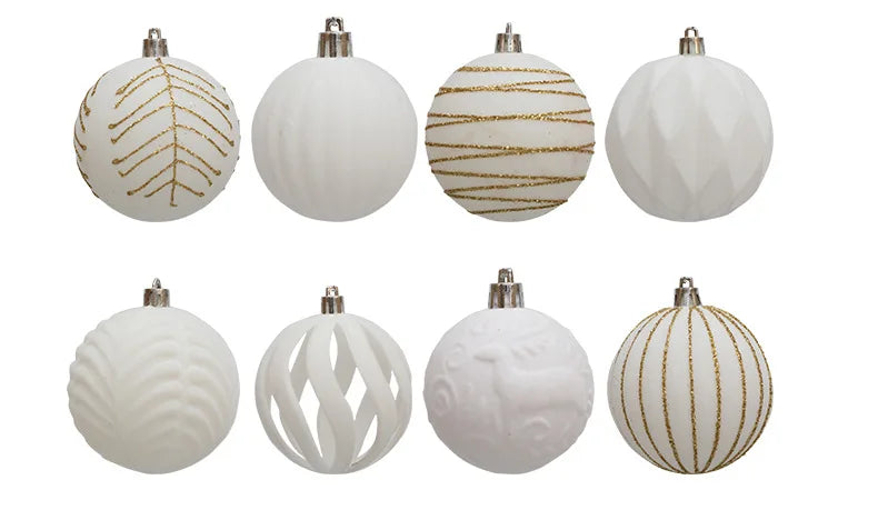 6/12pcs 6cm Wine Red Christmas Ball Ornaments / Available in Dark Green / White Christmas Tree Party Decoration @ghoddosh.com