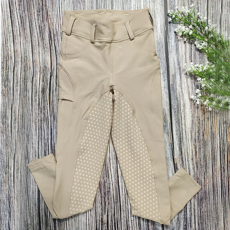 Girls’ Full‑Seat Silicone Equestrian Breeches – Durable, Comfortable & Stylish
