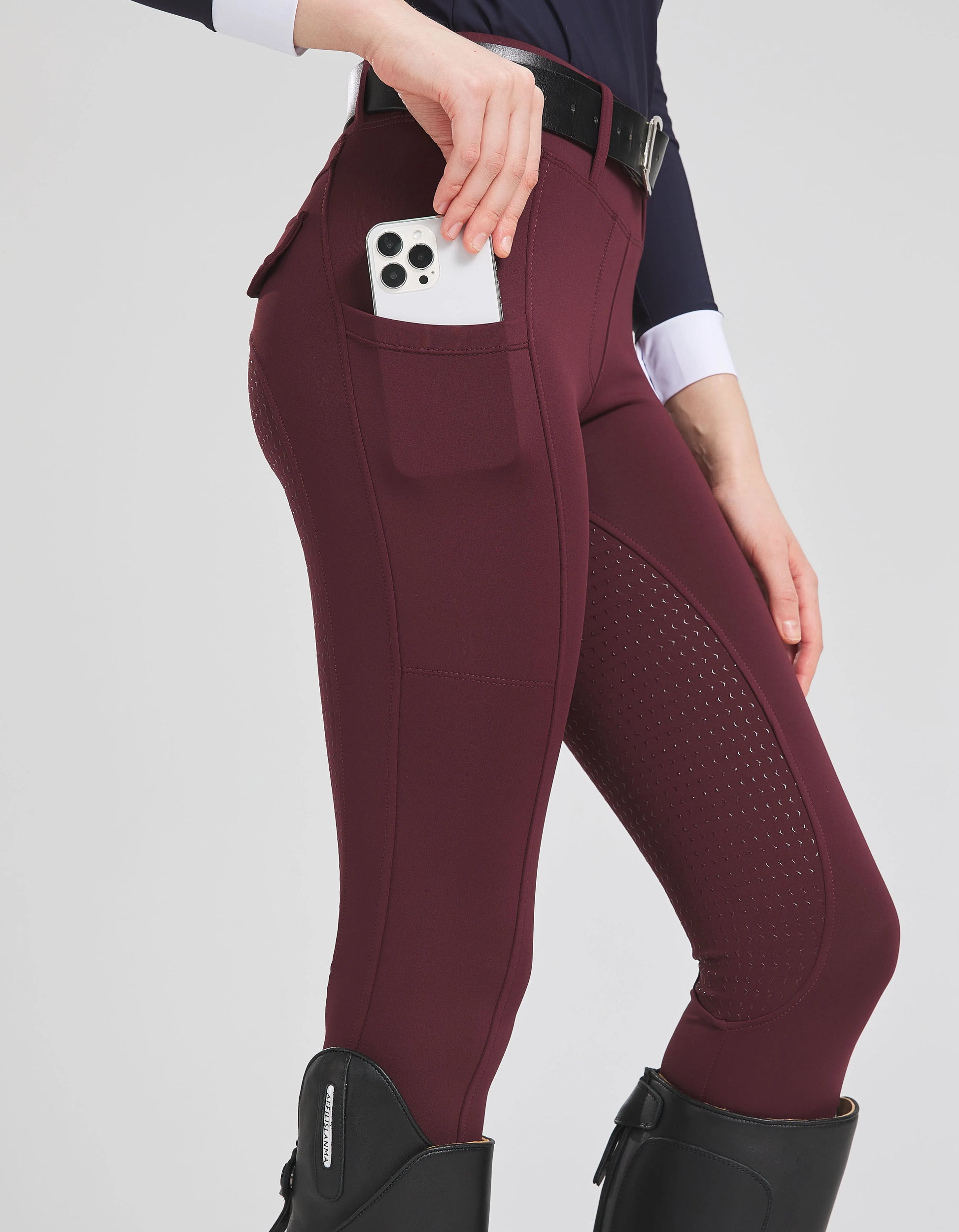 Spring and Autumn Silicone , Horse Riding Pants with Thin Fleece Lining - Ghoddosh