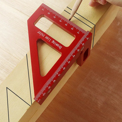 High Precision Woodworking Square: Aluminum Miter Triangle Ruler @ ghoddosh.com