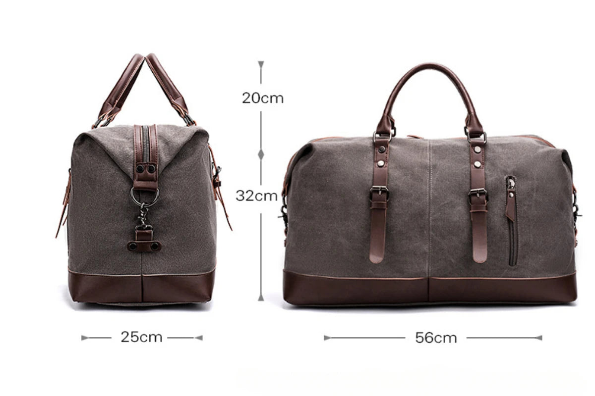 Men PU Leather Outdoor Luggage  Bag Large Capacity Shoulder Equestrian bag . Ghoddosh