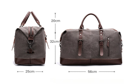 Men PU Leather Outdoor Luggage  Bag Large Capacity Shoulder Equestrian bag . Ghoddosh