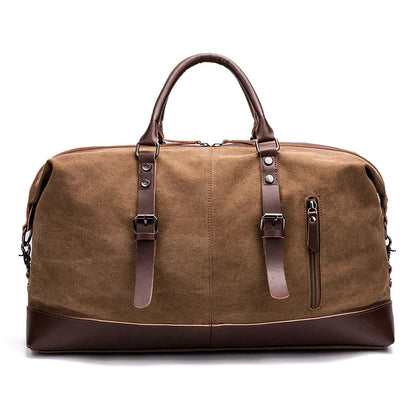 Men PU Leather Outdoor Luggage  Bag Large Capacity Shoulder Equestrian bag . Ghoddosh