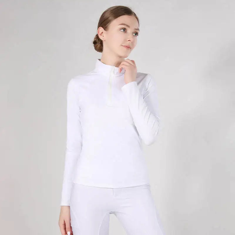 Western Zipper Horseback , Long Sleeve  Equestrian Tops