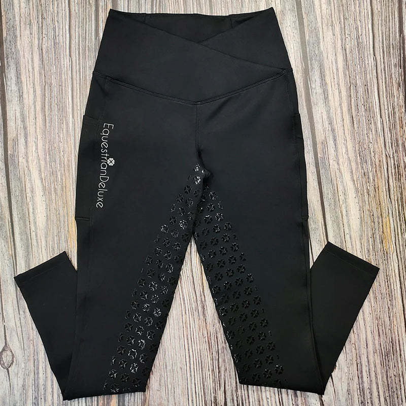 Full Seat Grip Equestrian Breeches with Rider Pocket  /  Women Horse Riding Tights  ghoddosh.com