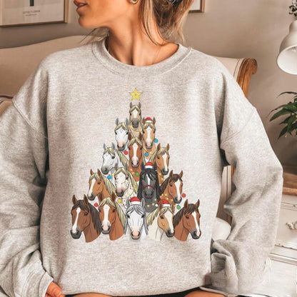 Ten Thousand Horses Christmas Sweatshirt / Cute Holiday  Western Christmas Cowboy Hoodie - ghoddosh.com