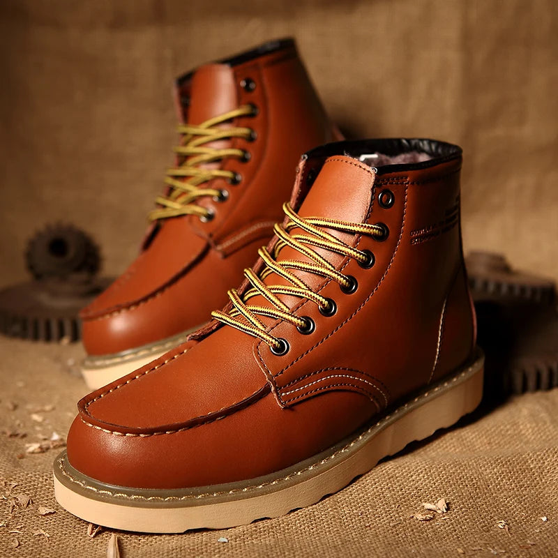Genuine Leather Men Desert Boots , Men  High Quality Soft Sole  Lace Up Boots - ghoddosh.com