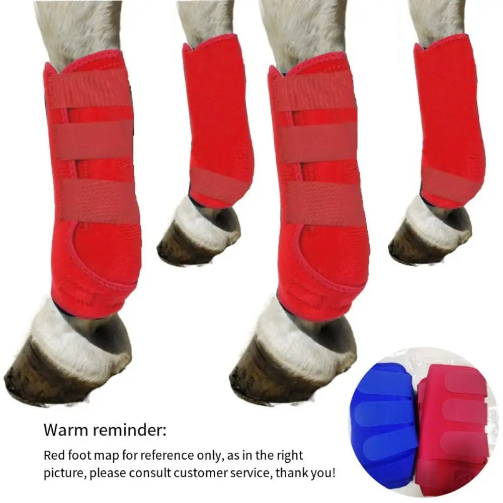 4pcs set  of Colorful Horse  Boots Easy To Wear Breathable Horse Leg Wraps - Ghoddosh