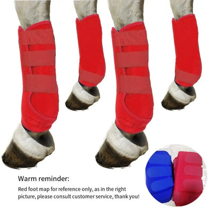 4pcs set  of Colorful Horse  Boots Easy To Wear Breathable Horse Leg Wraps - Ghoddosh