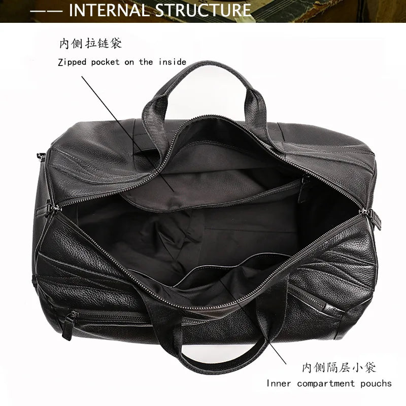 Men's Genuine Leather Handheld Bag, - Ghoddosh