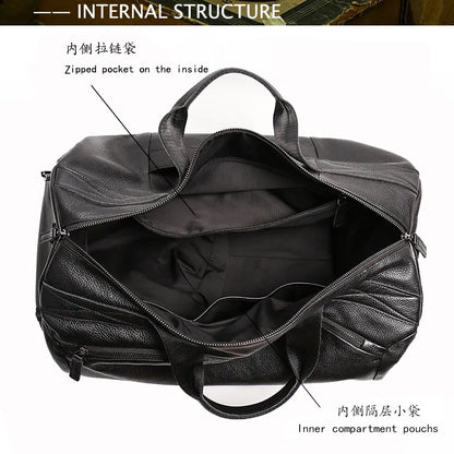 Men's Genuine Leather Handheld Bag, - Ghoddosh