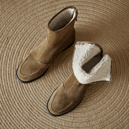 2026  Suede Women  Flat Heels Ankle Boots - ghoddosh.com