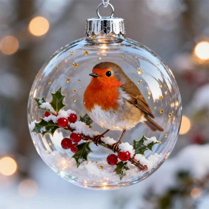 Nature's Birds Clear Christmas Ornament, Hummingbird Christmas Tree Ornaments @ghoddosh.com
