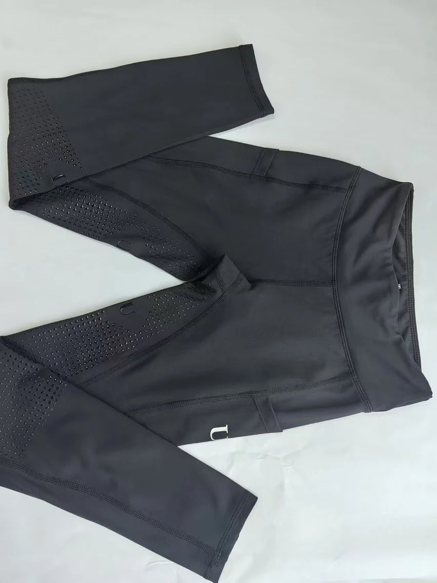 Summer children's equestrian pants  high elasticity knitted children's horse riding pants full silicone - Ghoddosh
