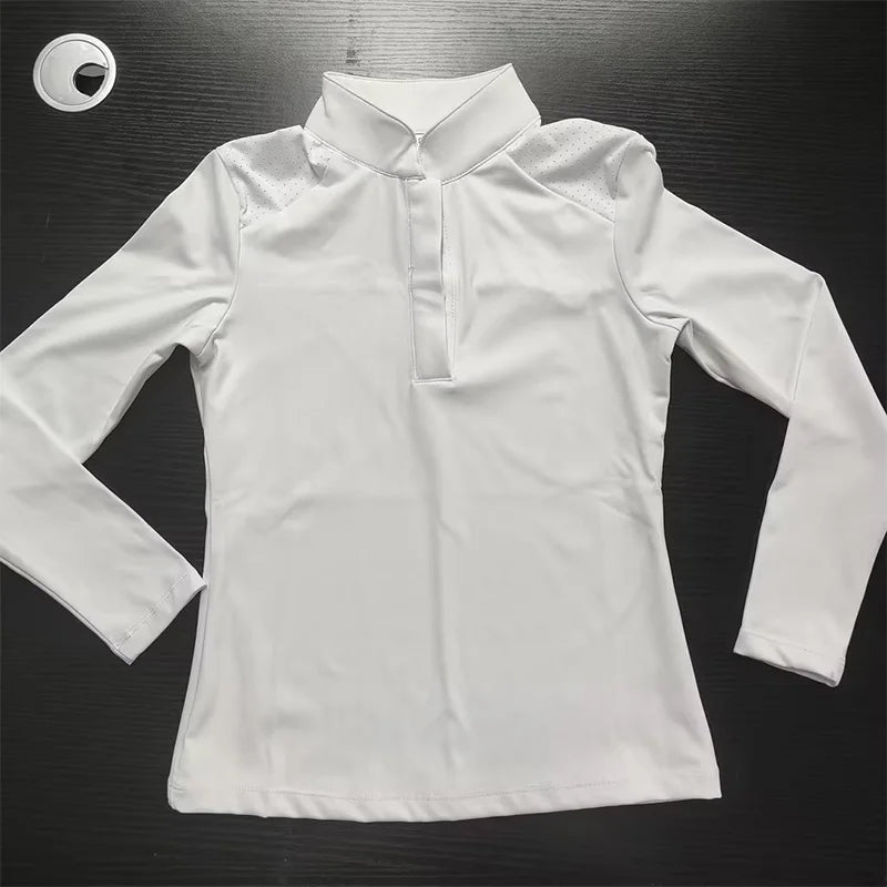 White Horse Riding  Woman long Sleeve T-Shirt