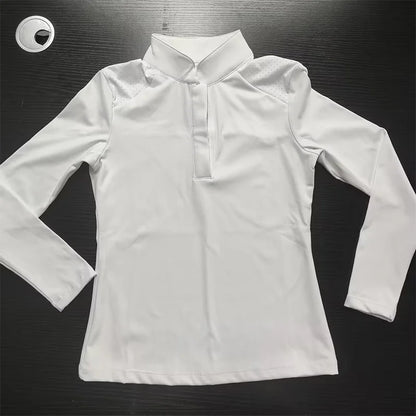 White Horse Riding  Woman long Sleeve T-Shirt