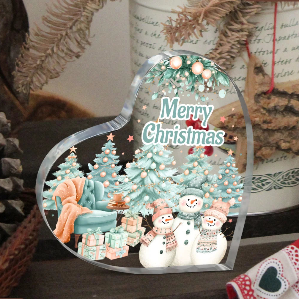 2D  Snowman pine acrylic Christmas decoration plaque, home party decoration ornament @ ghoddosh.com