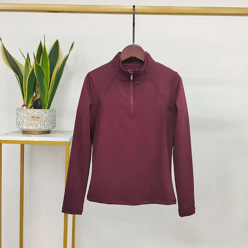 Western Zipper Horseback , Long Sleeve  Equestrian Tops